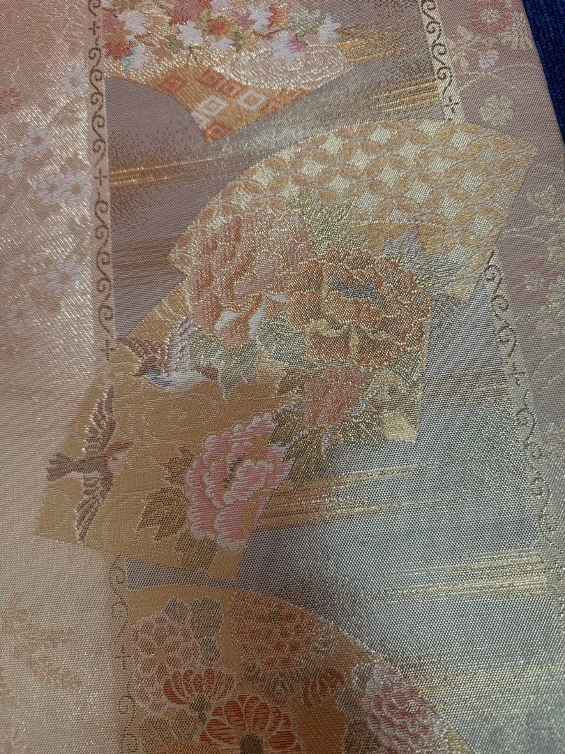 2666袋帯 古代彫金紋 西陣織 金糸　高級上質上品　約440cm 未使用