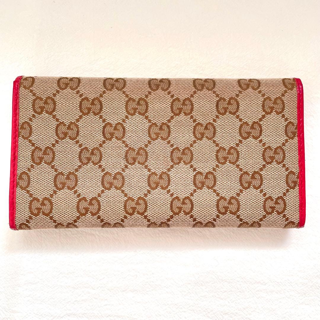 GUCCI グッチ　長財布　GG キャンバス　美品　2つ折り財布　1221-④