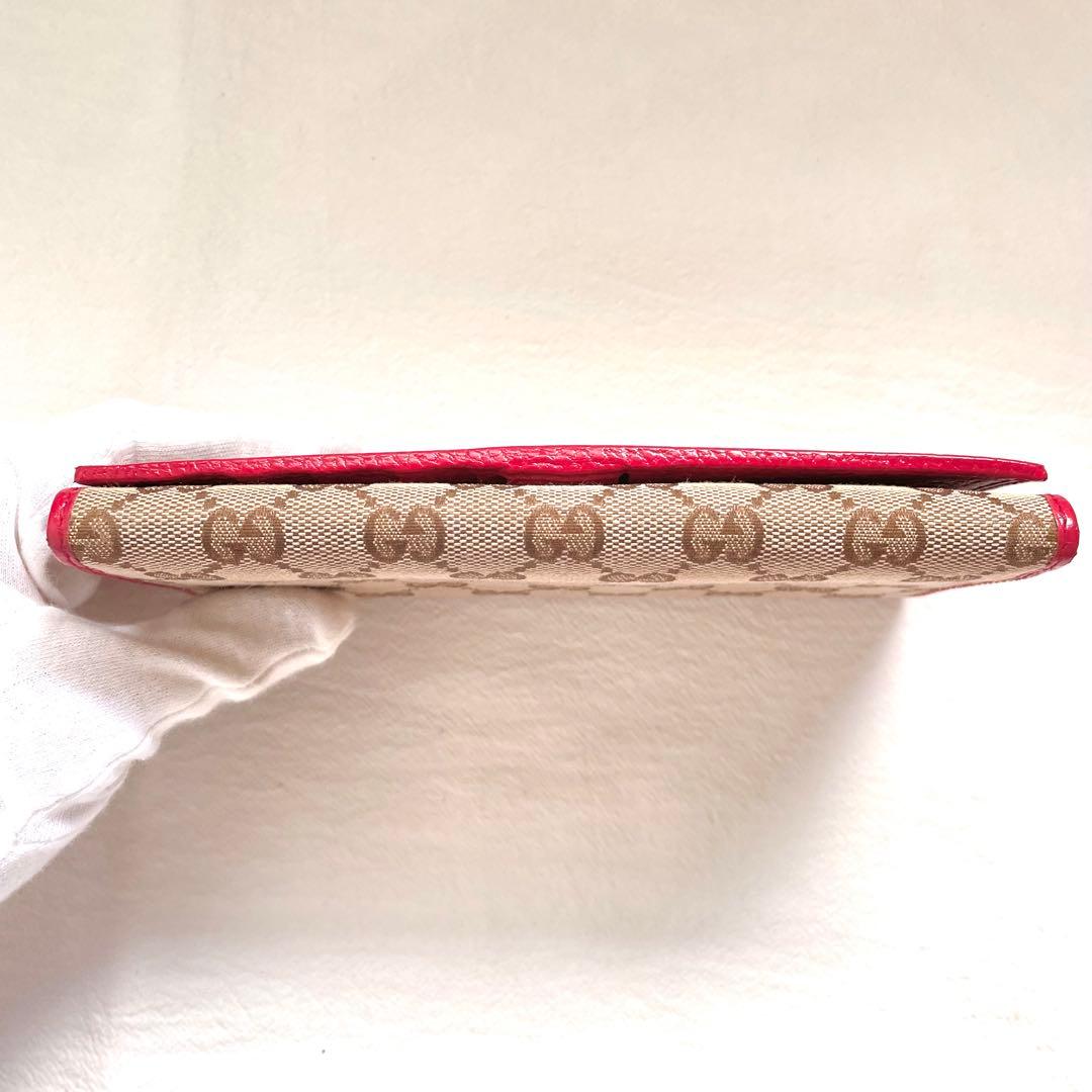 GUCCI グッチ　長財布　GG キャンバス　美品　2つ折り財布　1221-④
