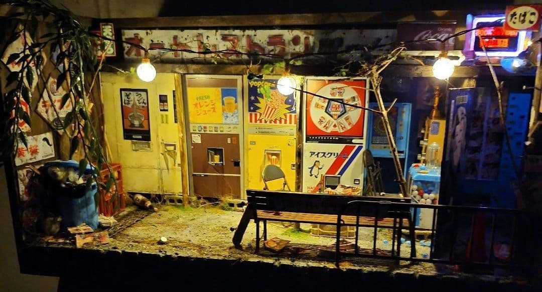 1/12 昭和　レトロ　自販機　ホーロー看板　ジオラマ