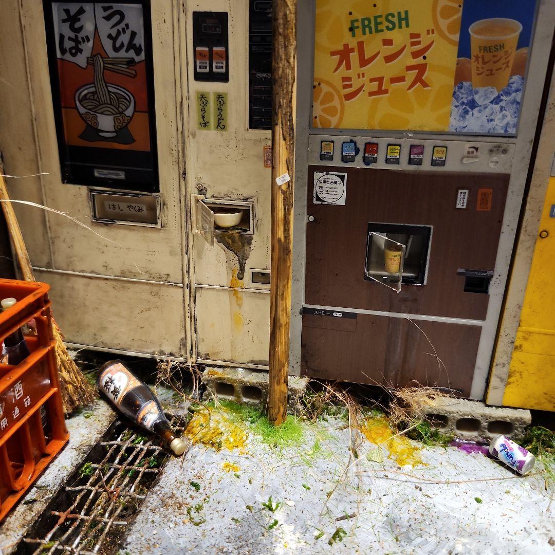 1/12 昭和　レトロ　自販機　ホーロー看板　ジオラマ