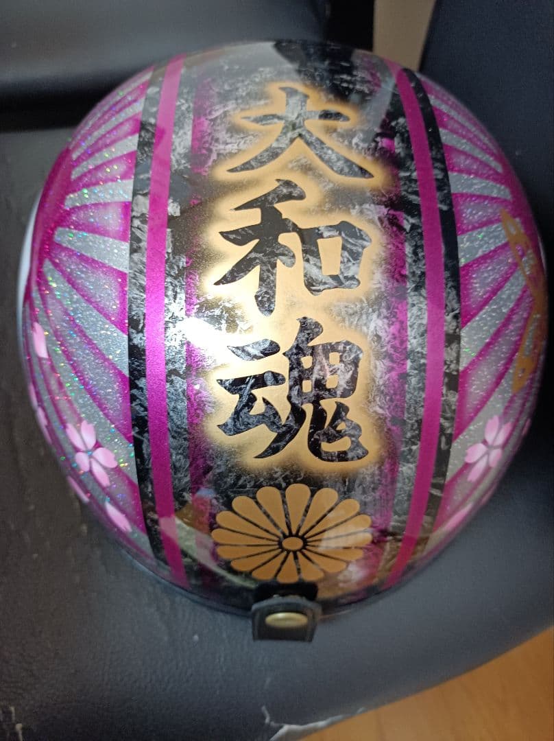 カスタムコルク半　Candyピンク富士日章　蝶塗装　七色ラメ　文字変更無料