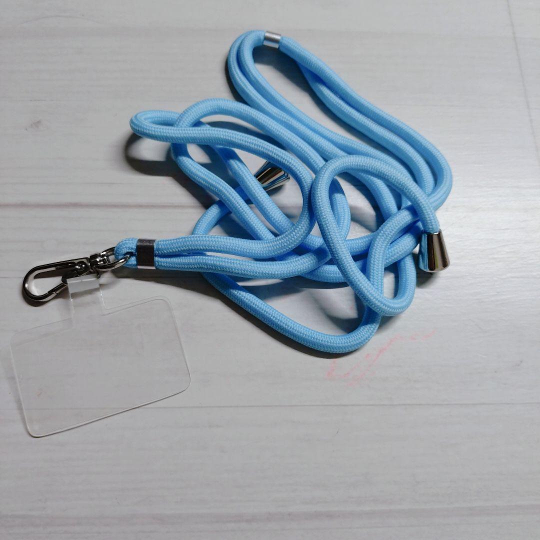 スマホショルダー ストラップホルダー スマホストラップ 男女兼用 水色