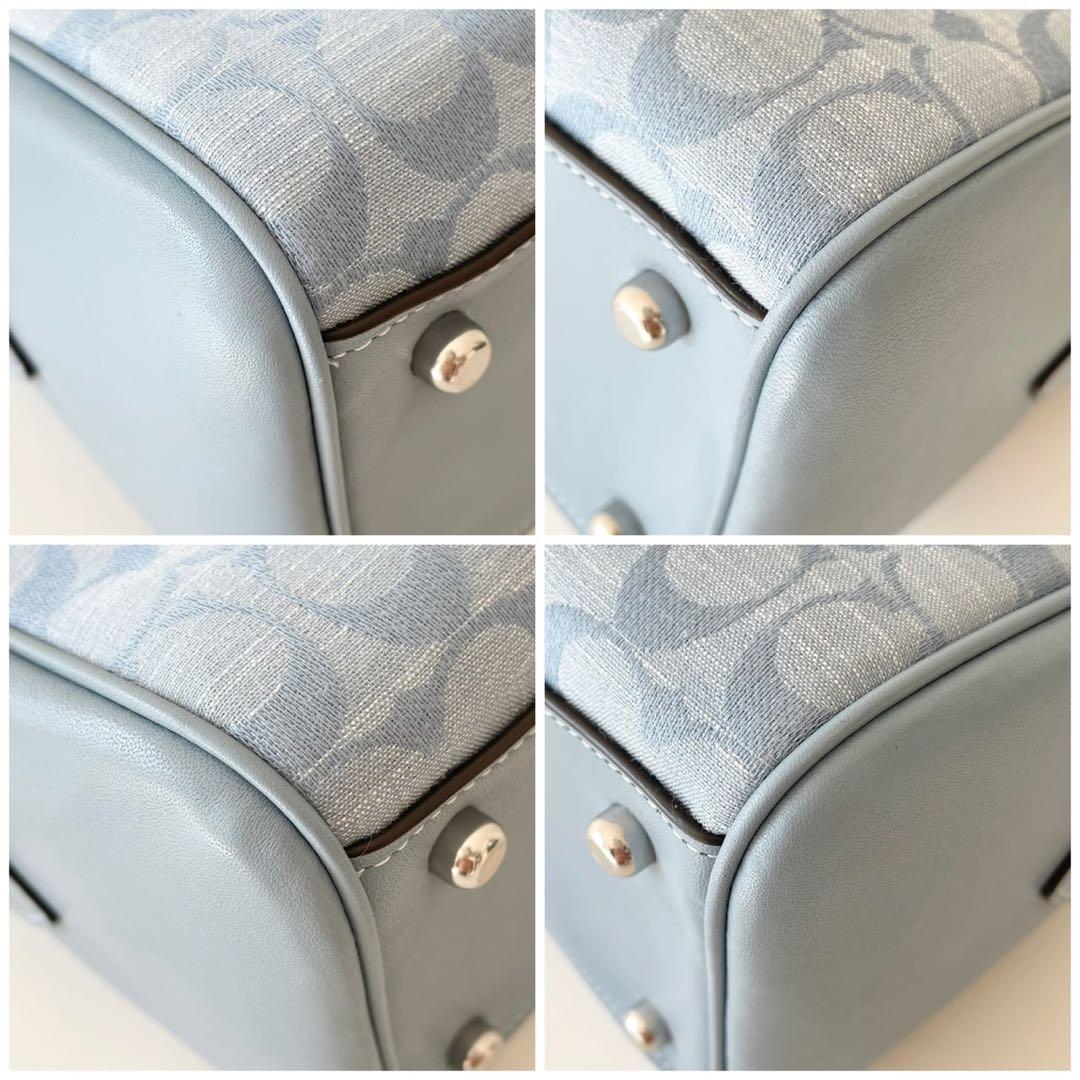 【新品】COACH 2way ハンドバッグ ローアン サッチェル シャンブレー