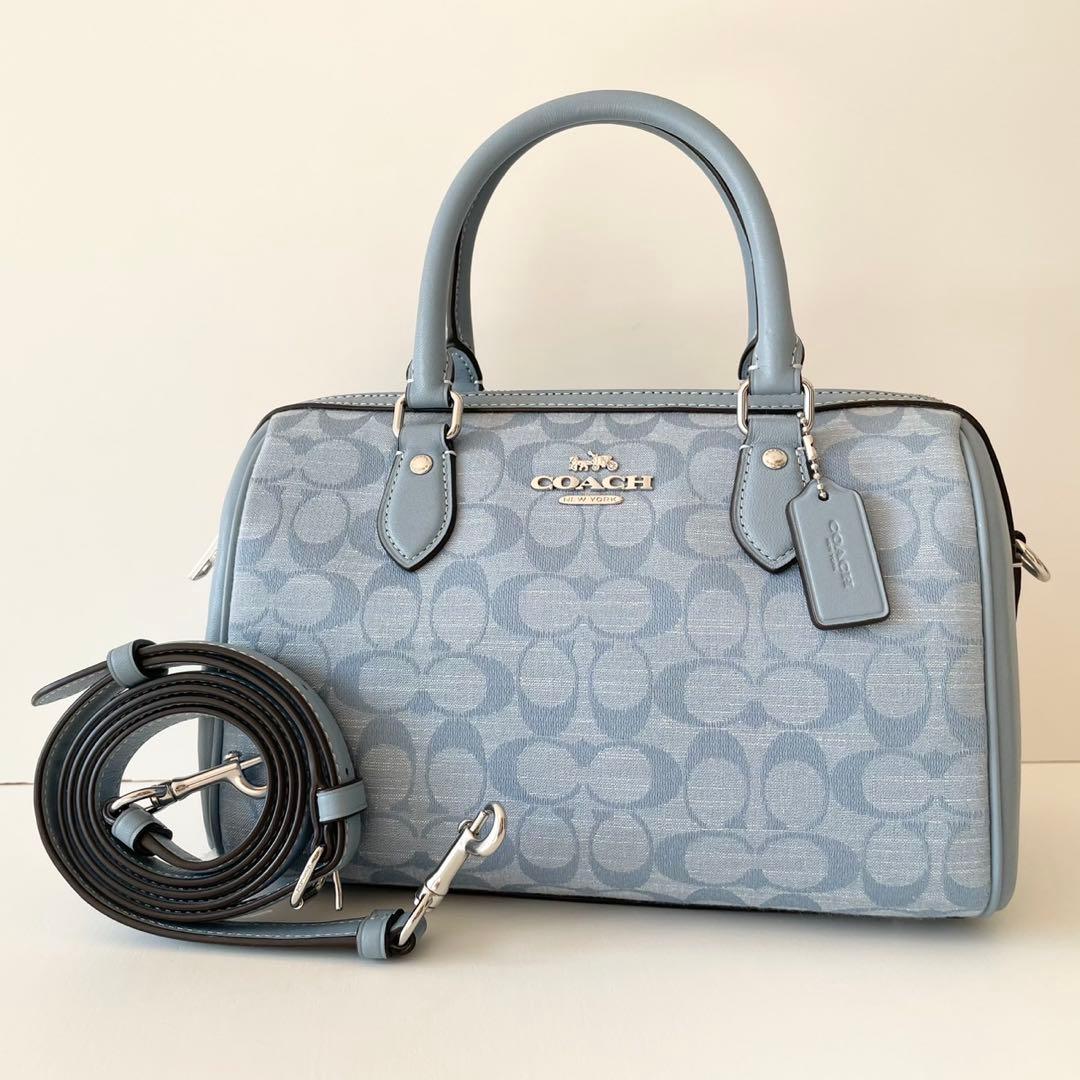 【新品】COACH 2way ハンドバッグ ローアン サッチェル シャンブレー