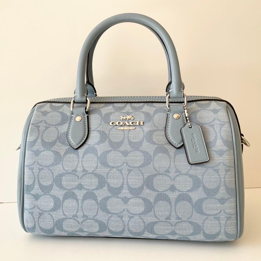 【新品】COACH 2way ハンドバッグ ローアン サッチェル シャンブレー