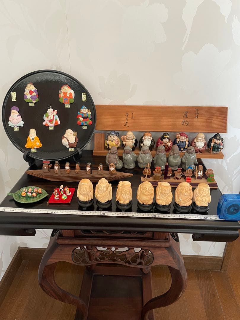 七福神　日本人形セット 伝統的な神様像　まとめ売り　芳月作　七福神　陶器