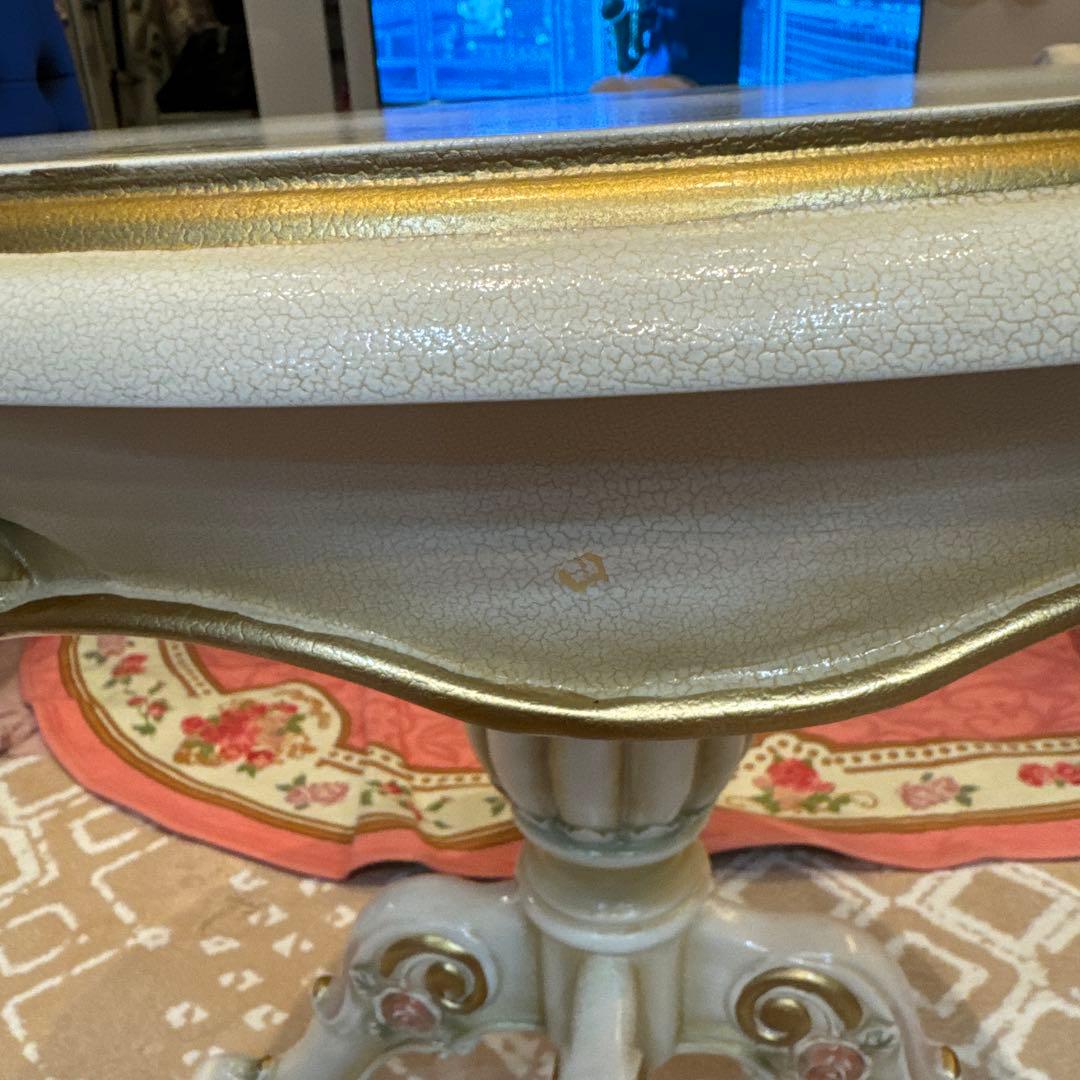 ロココ調 ラブテーブル白 ホワイト姫家具mayumiyamazaki777