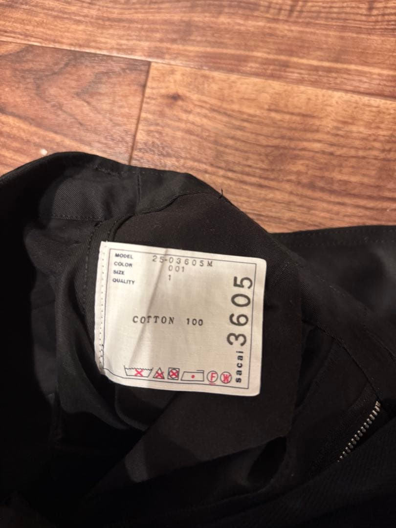 sacai 25ss Cotton Chino Pants Black サイズ1