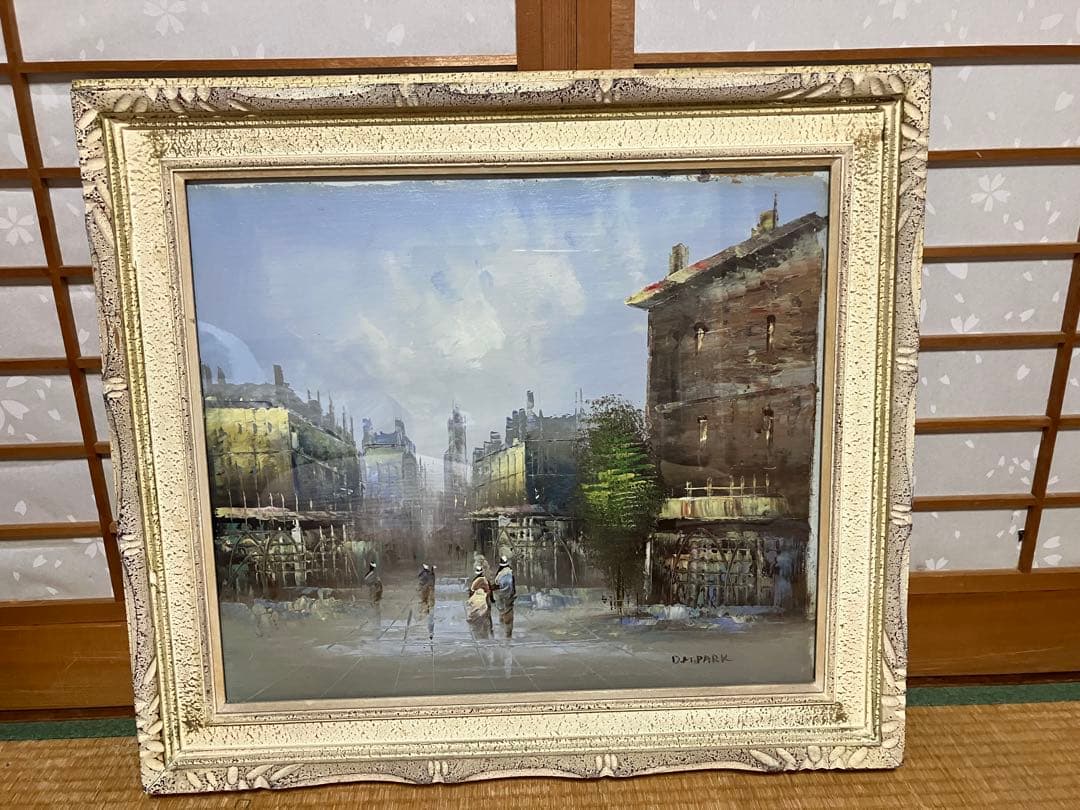 パリ　油絵　額68✖︎61