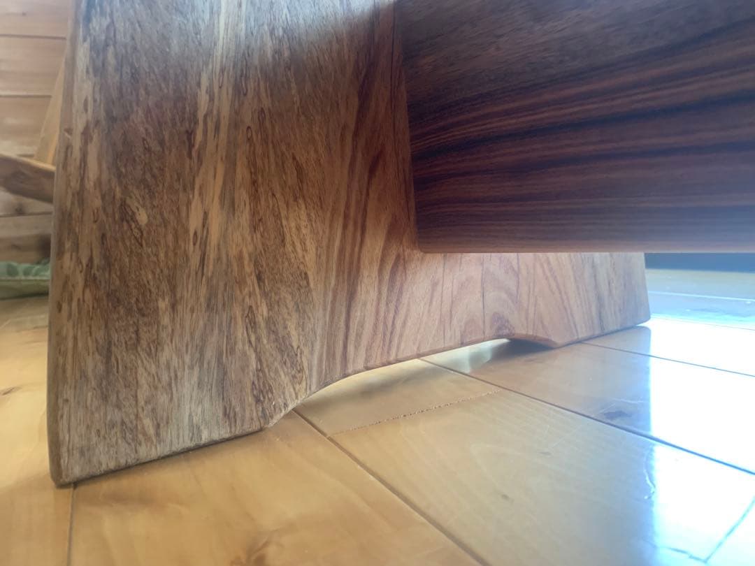 勿体ないワイルドな❣️①楠サイドテーブル、ベンチ＊補強貫#SDGs