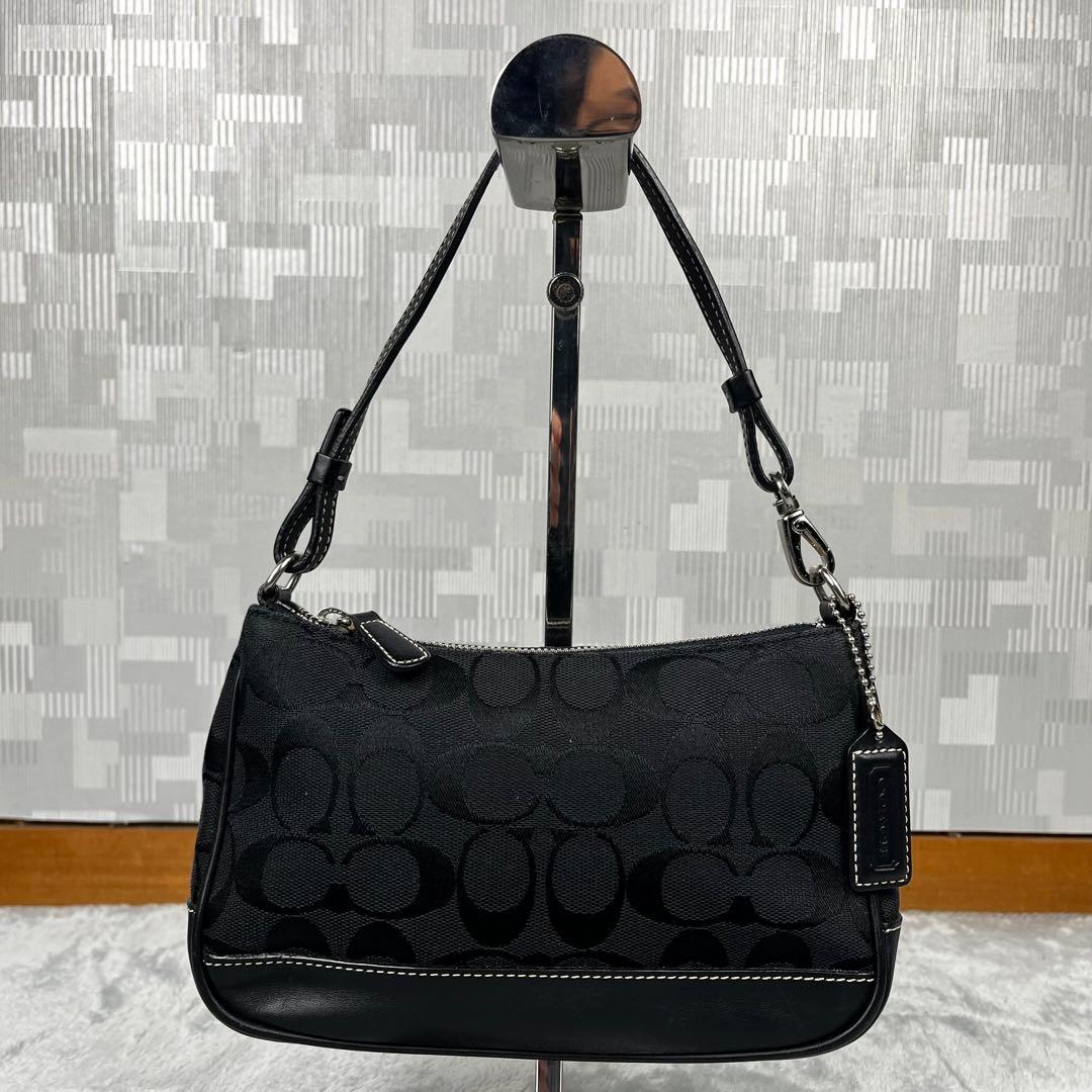 COACH コーチ アクセサリーポーチ シグネチャー ブラック 黒