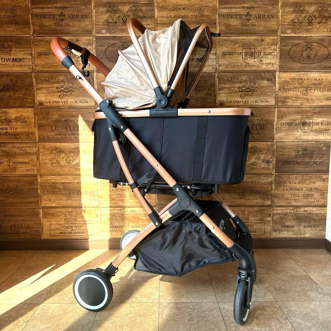 PETTENA 分離型 ペットカート 広い空間 自立可能 ワンタッチ折畳 軽量