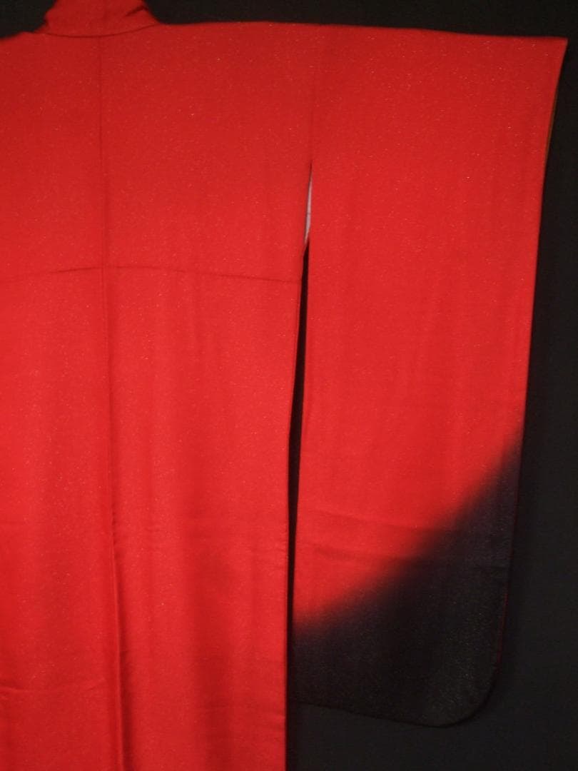 赤×黒　ゴシック振袖　振袖フルセット　ｍ44　パールベルベッドリボン　成人式