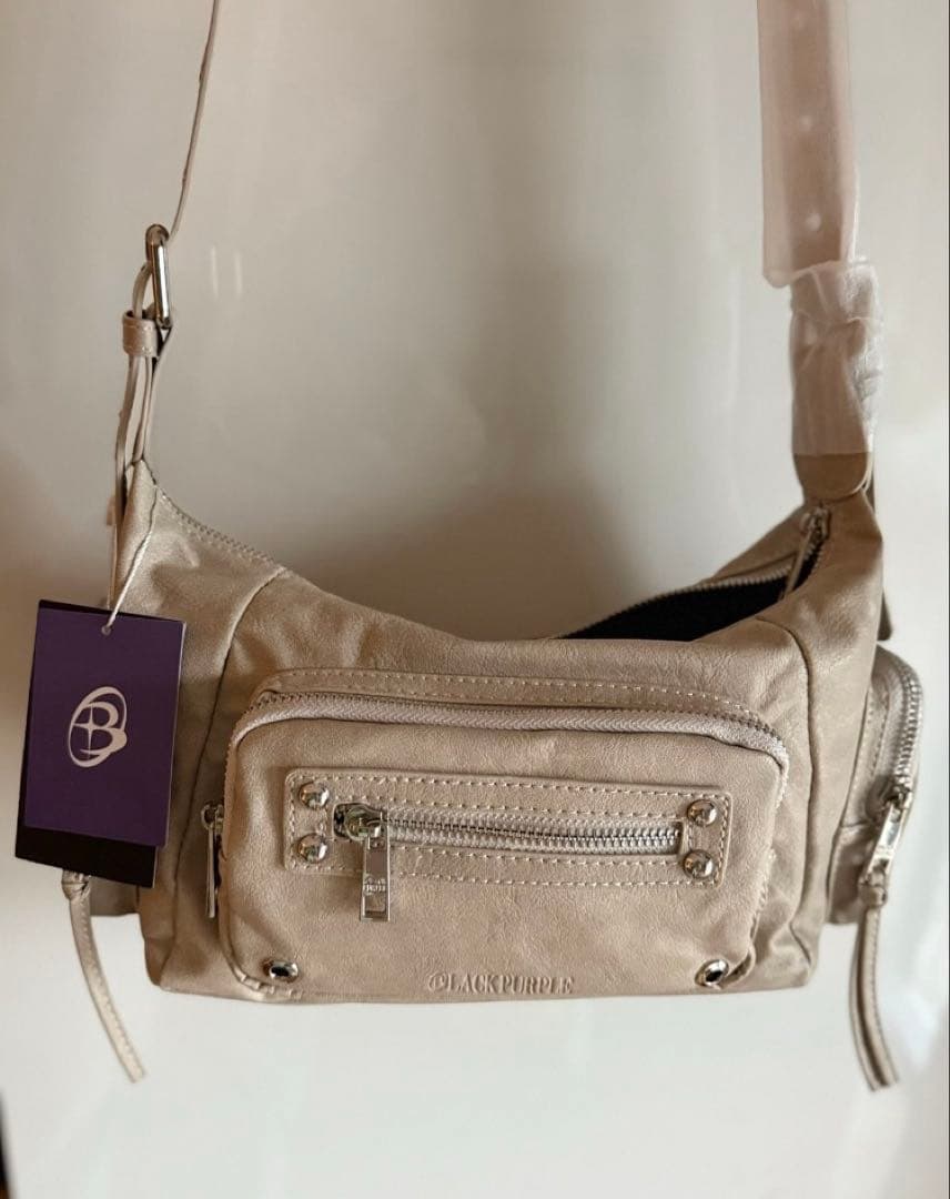 black purple ベージュ ショルダーバッグ