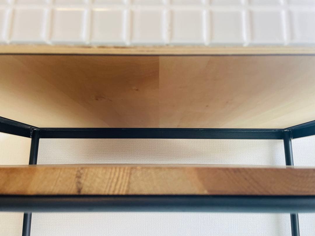 （美品）タイル加工 アイアンテーブル【国産オーダー家具 RUSTIC IRON】