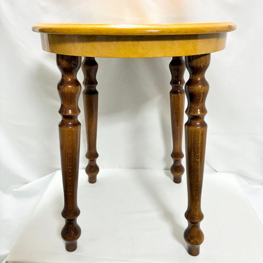 イタリア製 象嵌細工 サイドテーブル ヴィンテージ 艶あり 花柄