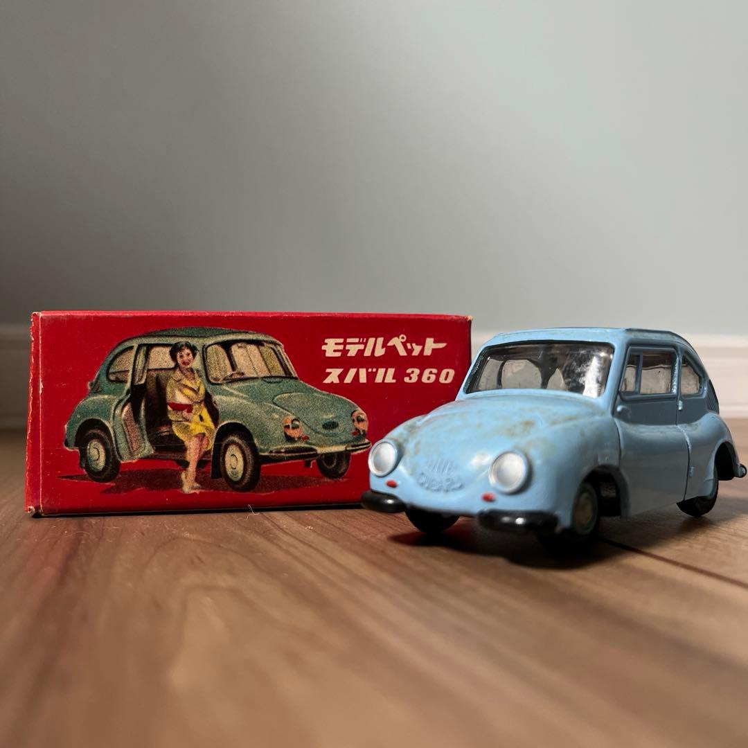 スバル 360 ミニカー 1/36 水色　モデルペット