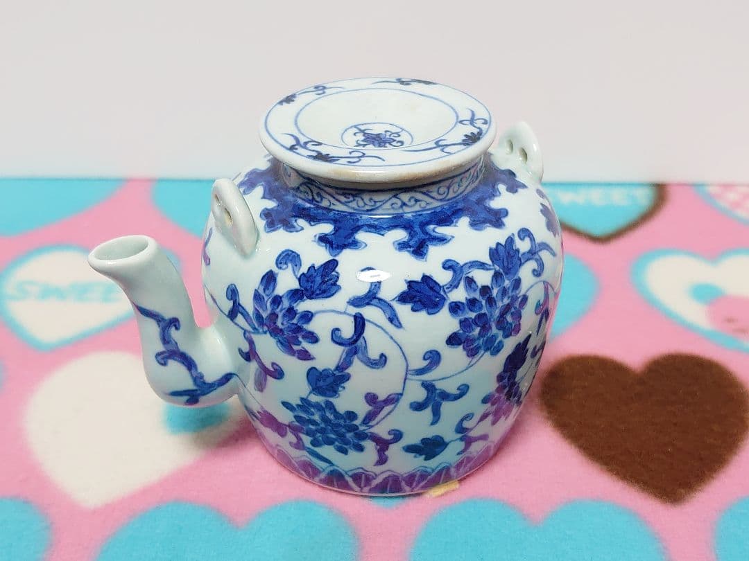 清時代 染付花文 急須 大清雍正年製 在銘 中国美術 古美術 壺