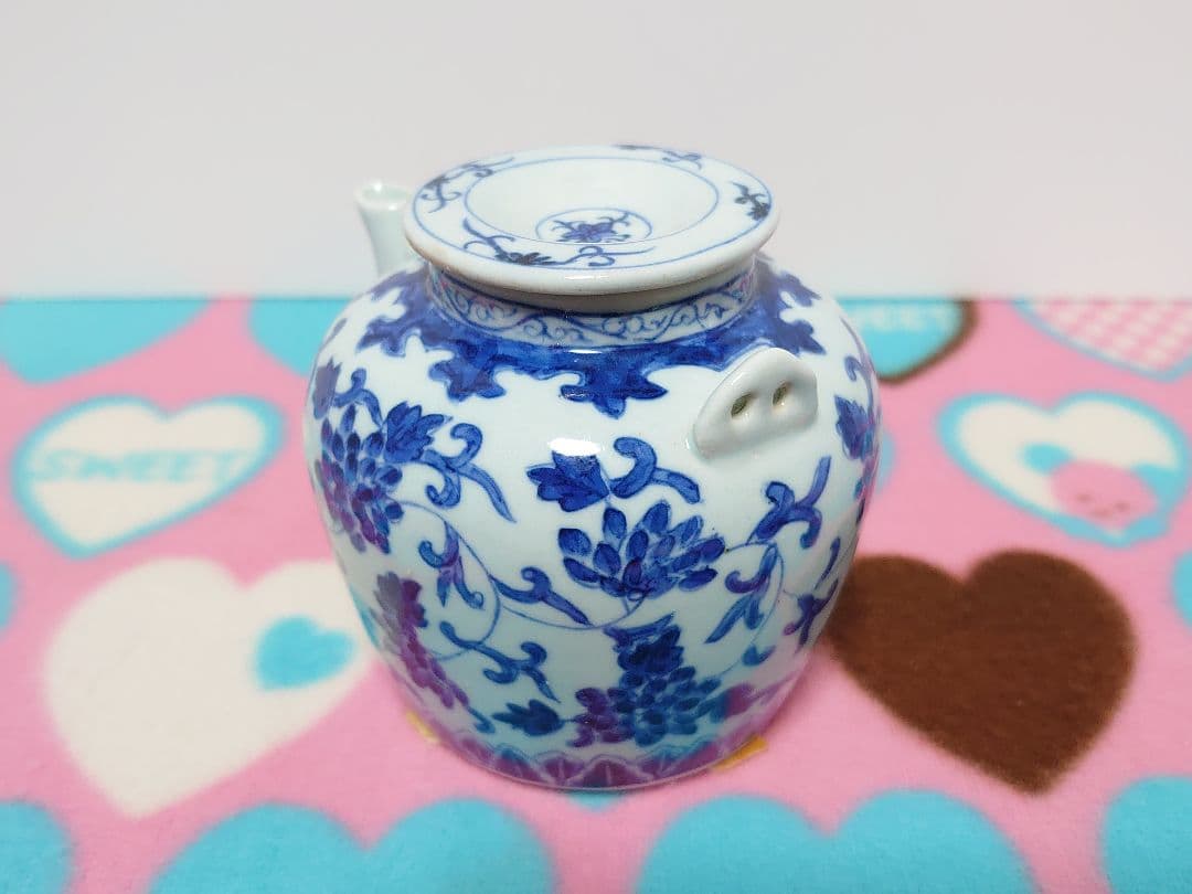 清時代 染付花文 急須 大清雍正年製 在銘 中国美術 古美術 壺