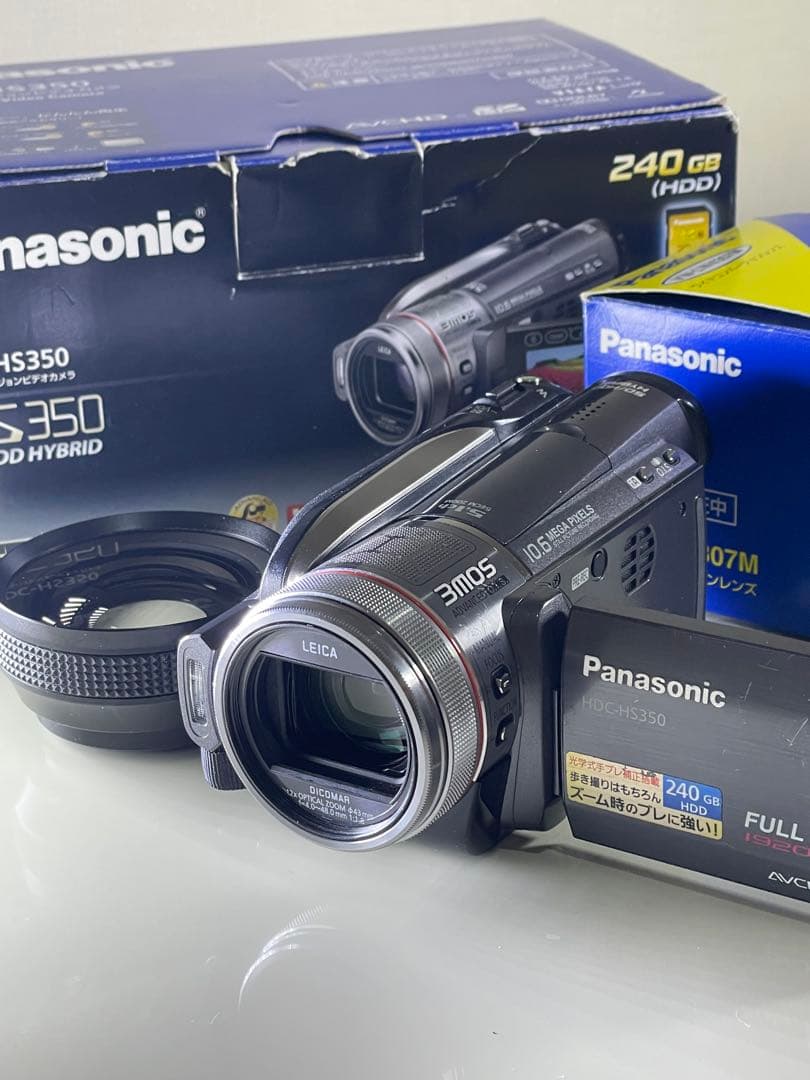 【値下げ】HDC-HS350 SD/HDD ワイコンレンズ&大容量バッテリー付き