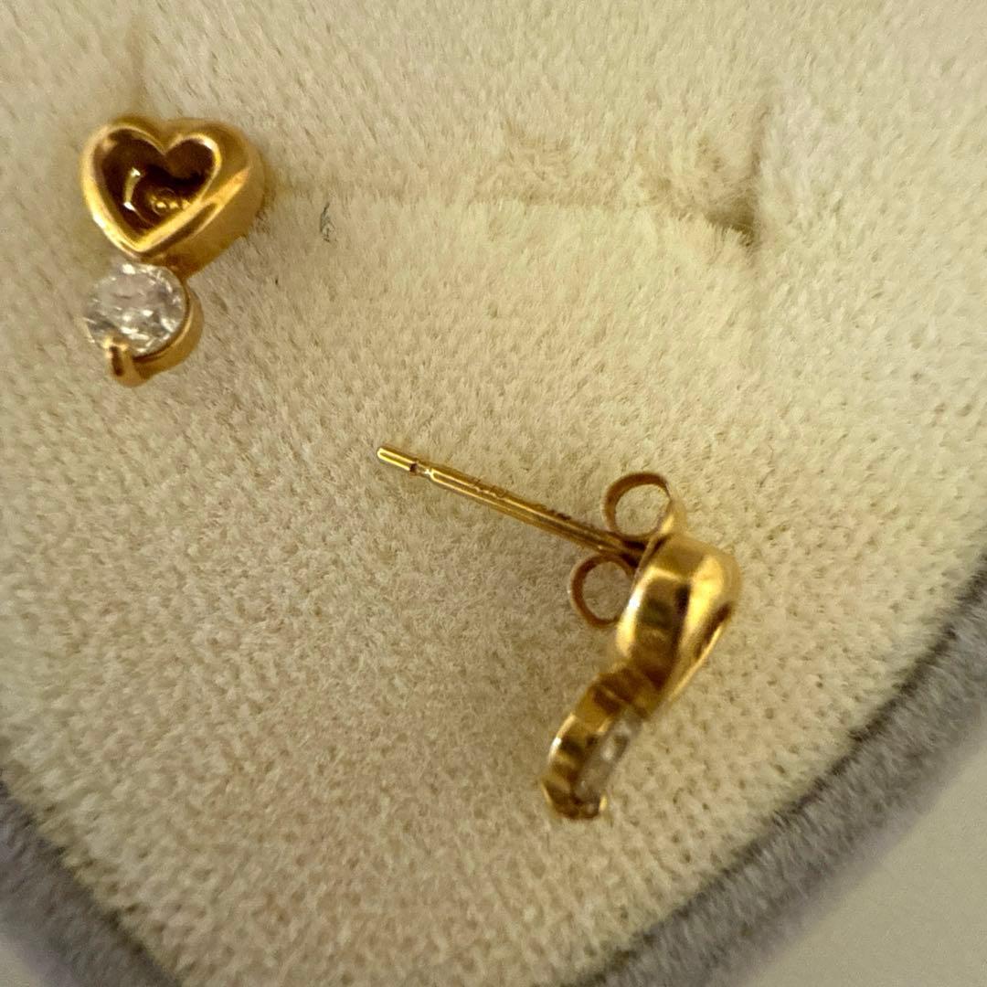 ハ*ん様 K18 ダイヤモンドピアス　ハート型