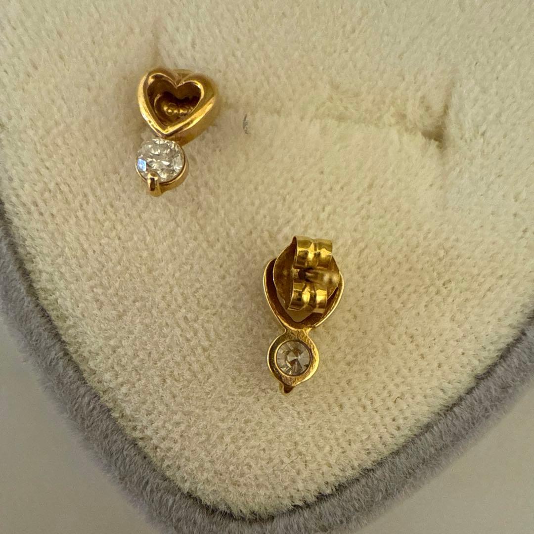 ハ*ん様 K18 ダイヤモンドピアス　ハート型