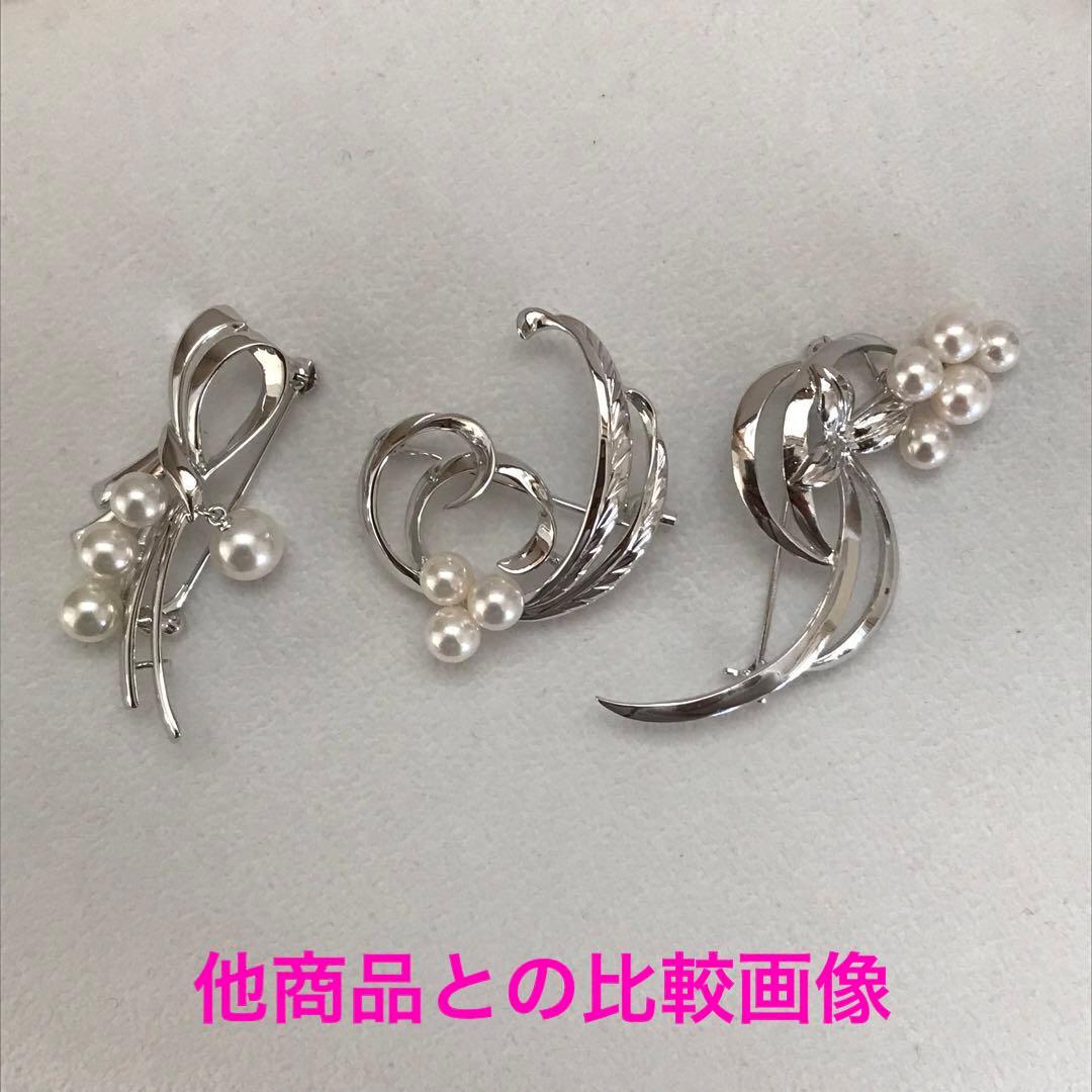 本日限定お値下げ【揺れるパール♡】ミキモト SVリボンモチーフ パール ブローチ