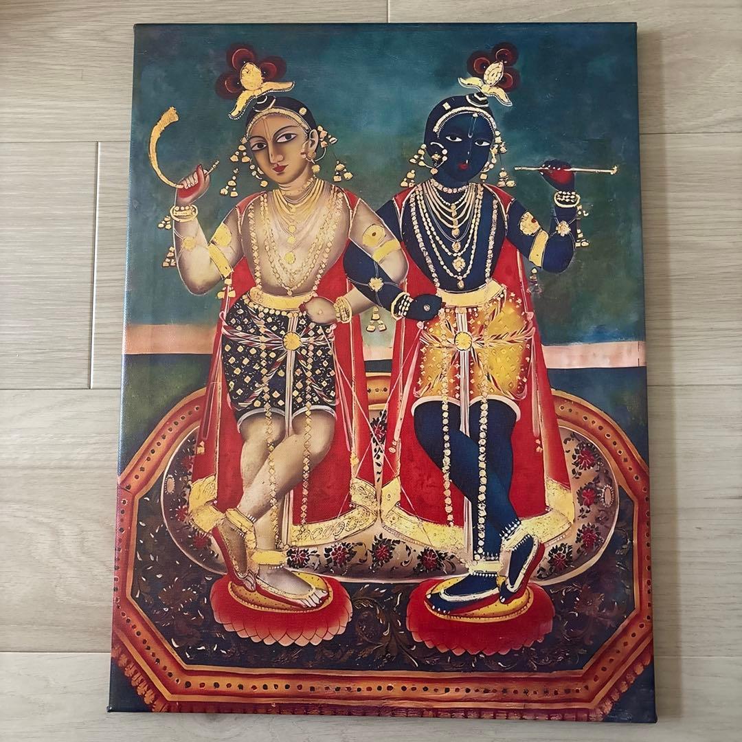 希少、ヒンドゥー教、クリシュナ、プリントキャンバス絵画、インド、神様、ヴィシュヌ