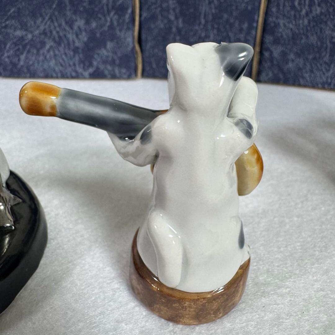 九谷焼　JAZZ ジャズ　ネコ　ピアノ　トランペット　サックス　ギター　ベース