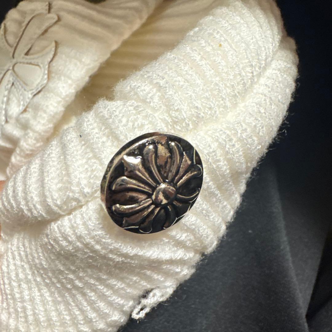 本日限定値下げ　クロムハーツ ホワイト ニット帽　ビーニー　白