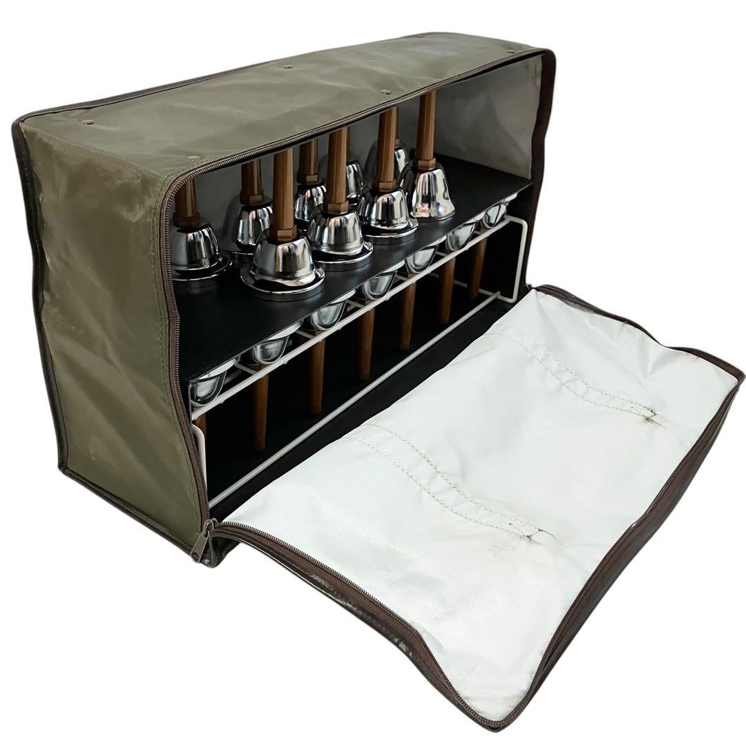 【良品】 ウチダ ミュージックベル 23音 ハンドベル シルバー ケース付