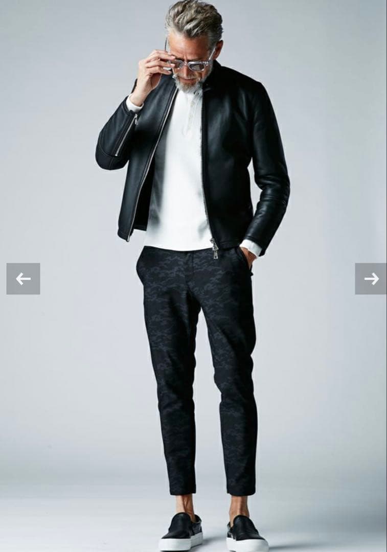 美品【AKM】スパニッシュストレートムートン　シングルライダース　サイズS