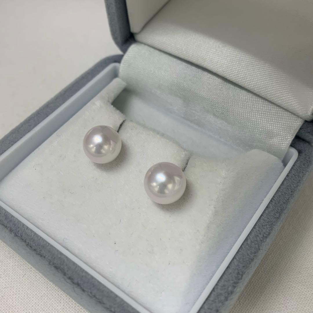 大人気　テリ最強　天女クラス　8.5-9mm プラチナピアス　冠婚葬祭　入学入園