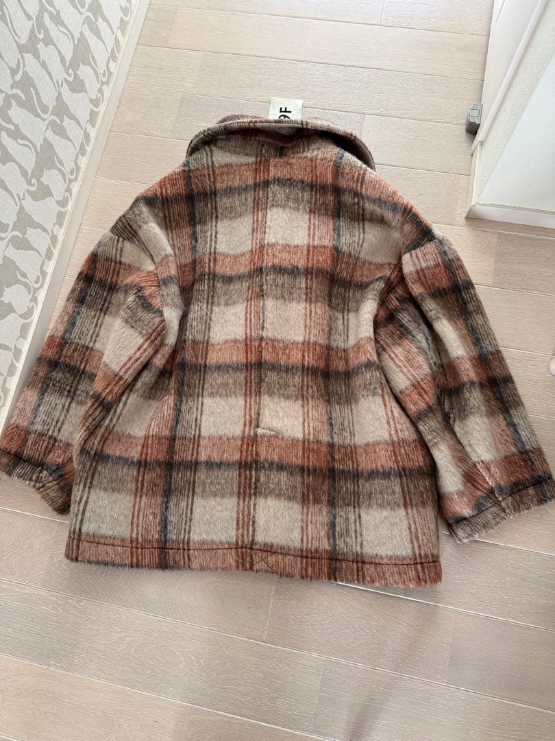 試着品♡【フェリシモ♡MEDE19F】ふわふわ♡チェック柄♡コート♡