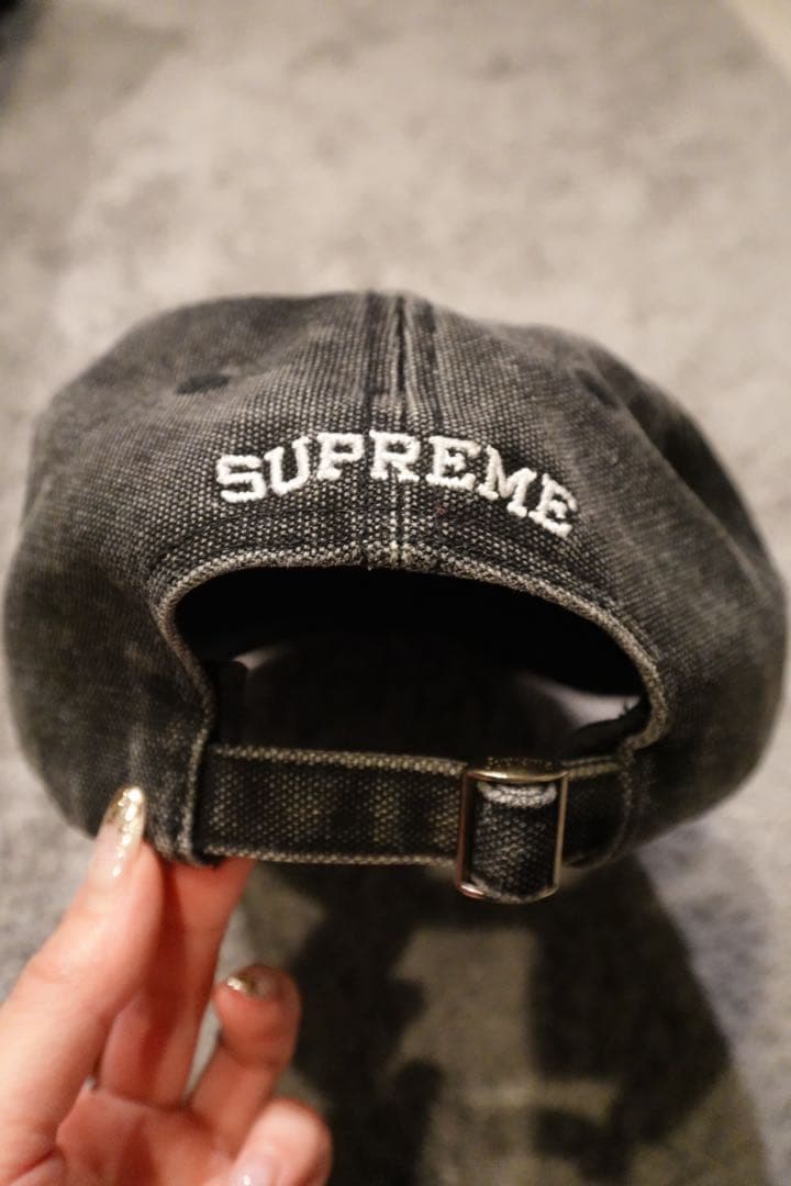 帽子 SUPREME PIGMENT S LOGO 6-PANEL BLACK