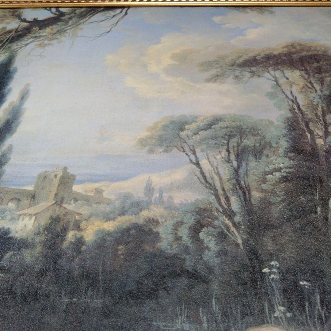 【美品】複製画　ヨーロッパ　牧歌的風景　人物画