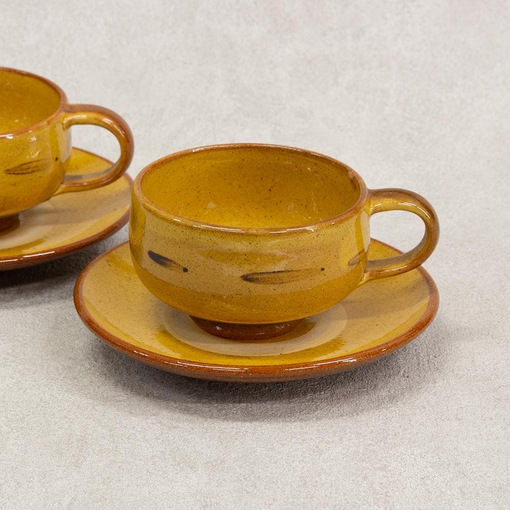 布志名焼 湯町窯 民芸 スープカップ ペア スリップウェア（検:船木研児）