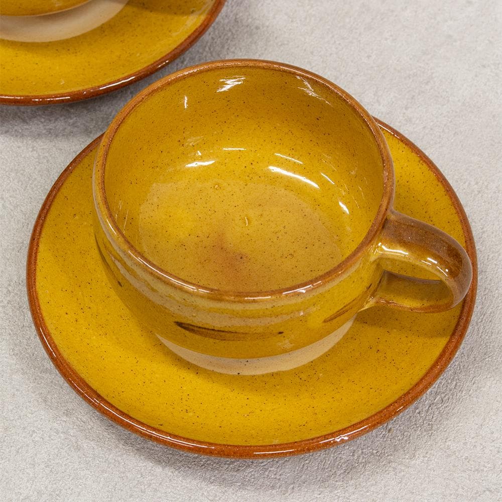 布志名焼 湯町窯 民芸 スープカップ ペア スリップウェア（検:船木研児）