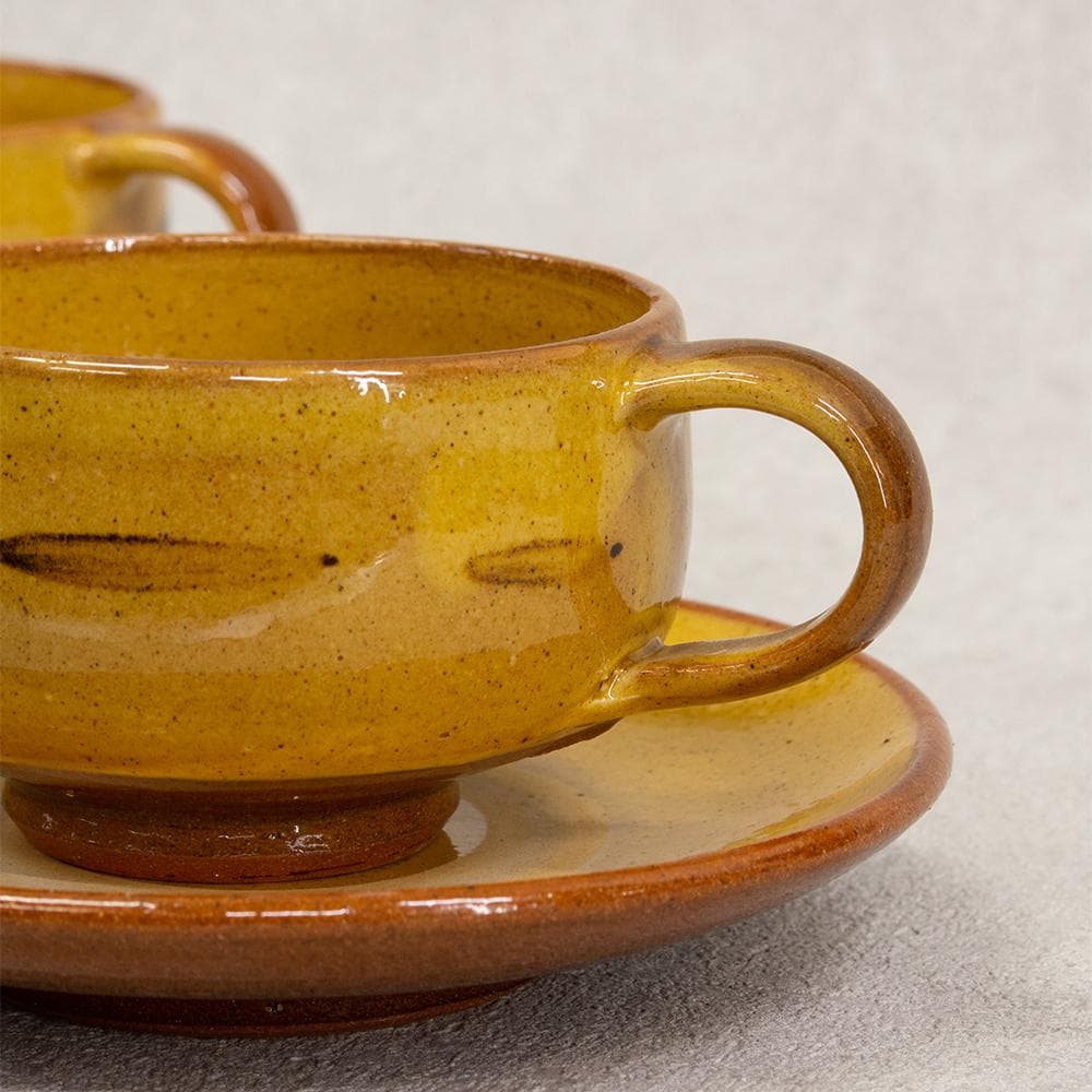 布志名焼 湯町窯 民芸 スープカップ ペア スリップウェア（検:船木研児）