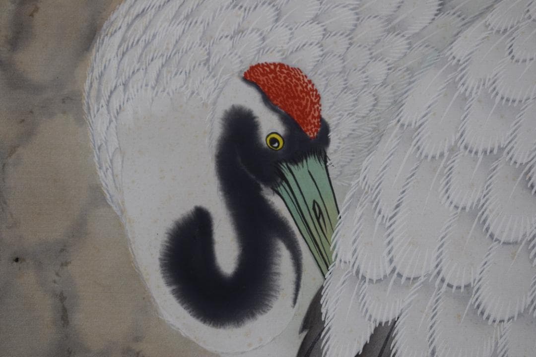 【真作】國井幸雪/国井幸雪/松竹梅鶴亀図/正月掛/掛軸☆宝船☆Y-756　JM