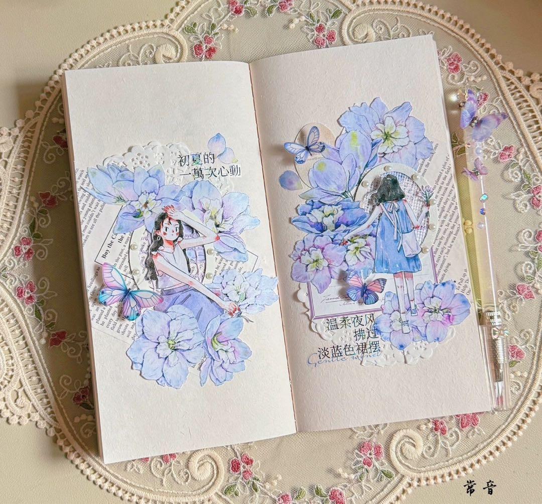 ⭐️SALE⭐️KAIXUN《大花飞燕草》海外マスキングテープ　マステ 【1795】