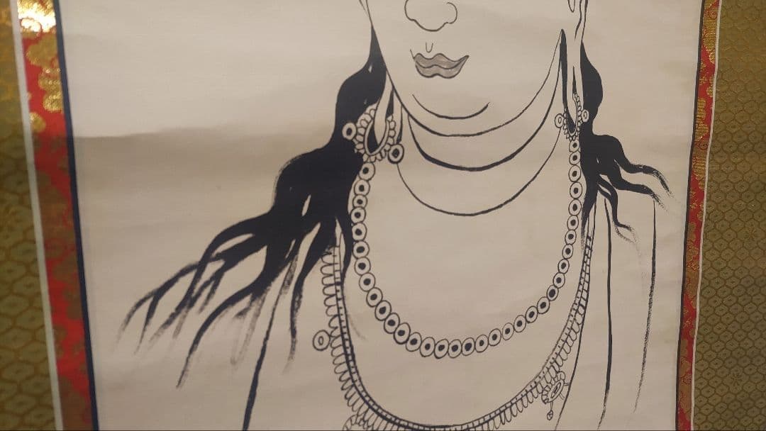 ご希望額まで値下げ～@浄土宗 祐福寺63世 丹羽観堂(鑁空) 慈眼観音の肉筆掛軸