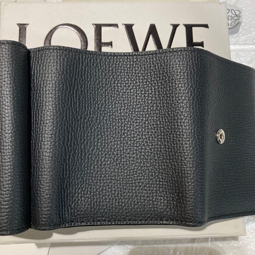 LOEWE アナグラム トライフォールドウォレット ブラック 三つ折り財布
