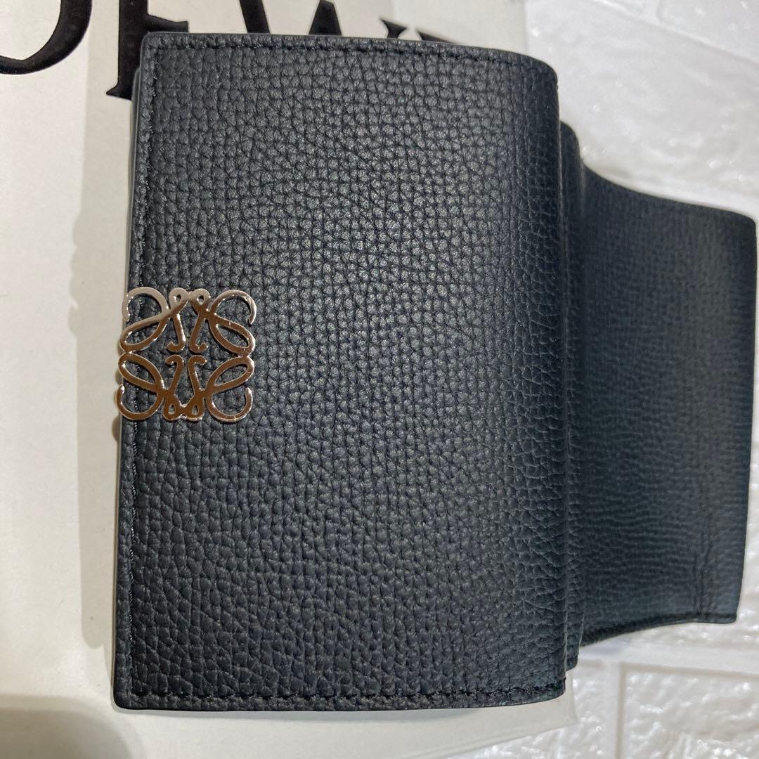 LOEWE アナグラム トライフォールドウォレット ブラック 三つ折り財布