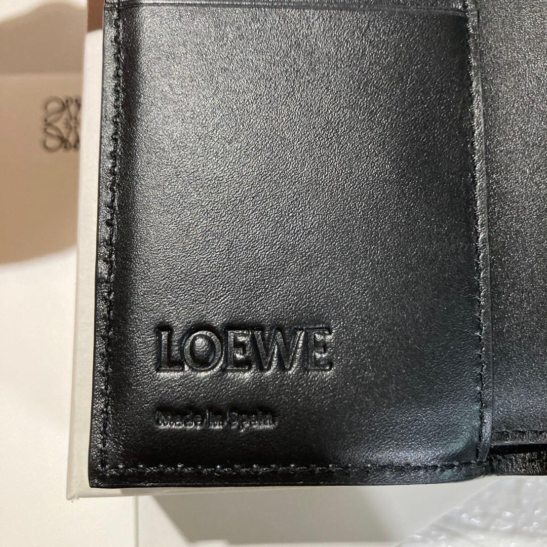 LOEWE アナグラム トライフォールドウォレット ブラック 三つ折り財布