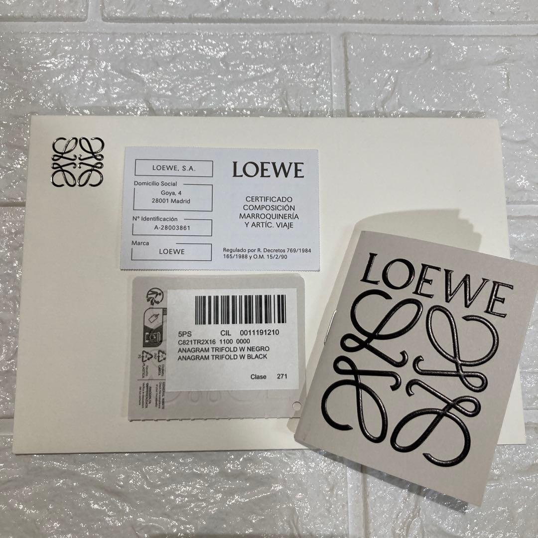 LOEWE アナグラム トライフォールドウォレット ブラック 三つ折り財布