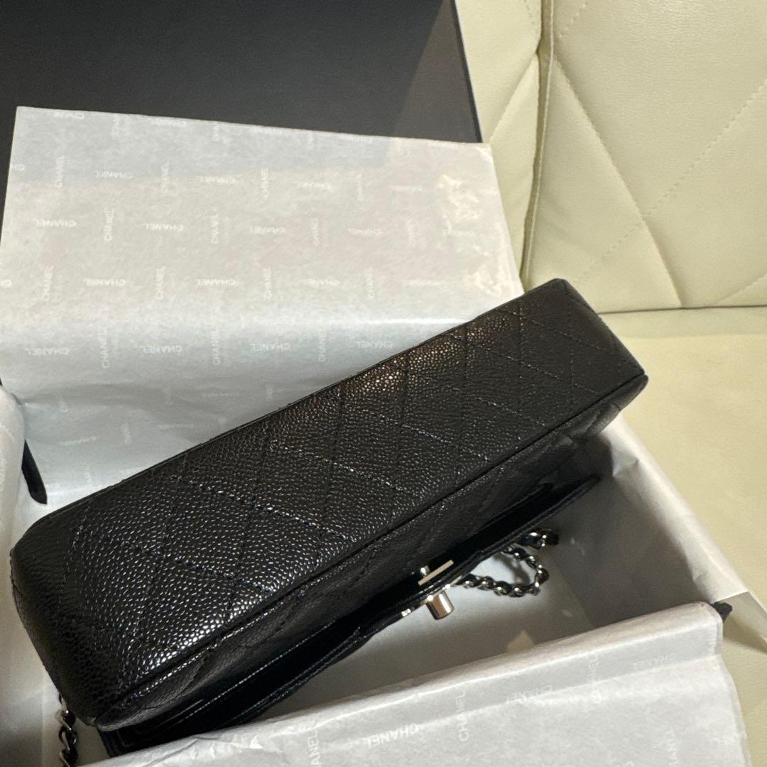 ノベルティCHANEL チェーン フラップバッグ キャビアスキン 2way