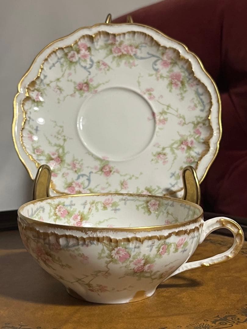 リモージュ　アビランド　ぼかし金彩 フラワー カップ＆ソーサー