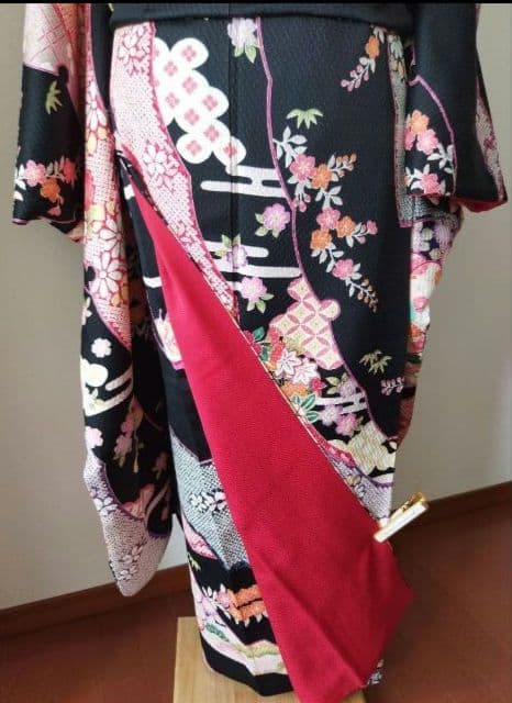 431.クロミちゃんみたいな振袖7点セット 正絹　フルセット　成人式
